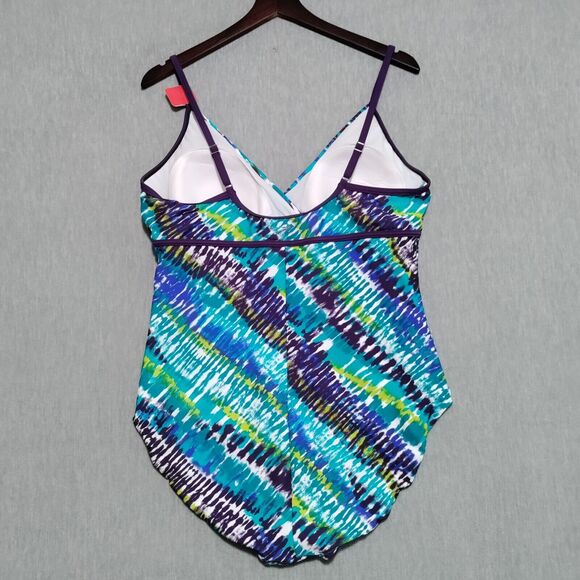 Speedo One Piece Swimsuit Women Plus Size 18 Contemporary Fit Soft Cups Lined - Picture 4 of 16